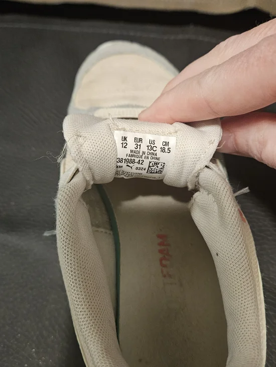 PUMA Girls' Pastel Retro Runner Sneakers - Cream/Pink/Green Size 13 - Picture 5 of 5